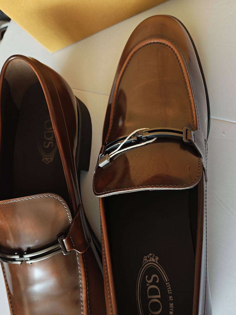 Tod's Cognac Leather Bit Loafers 13 NEW IN BOX - Picture 9 of 15